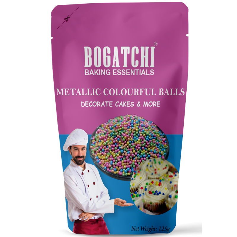 BOGATCHI Metallic Colorful Balls/Sprinkler for Cake Decoration